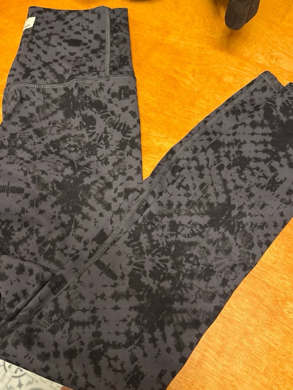 Vuori Black Charcoal Marble-Print Leggings